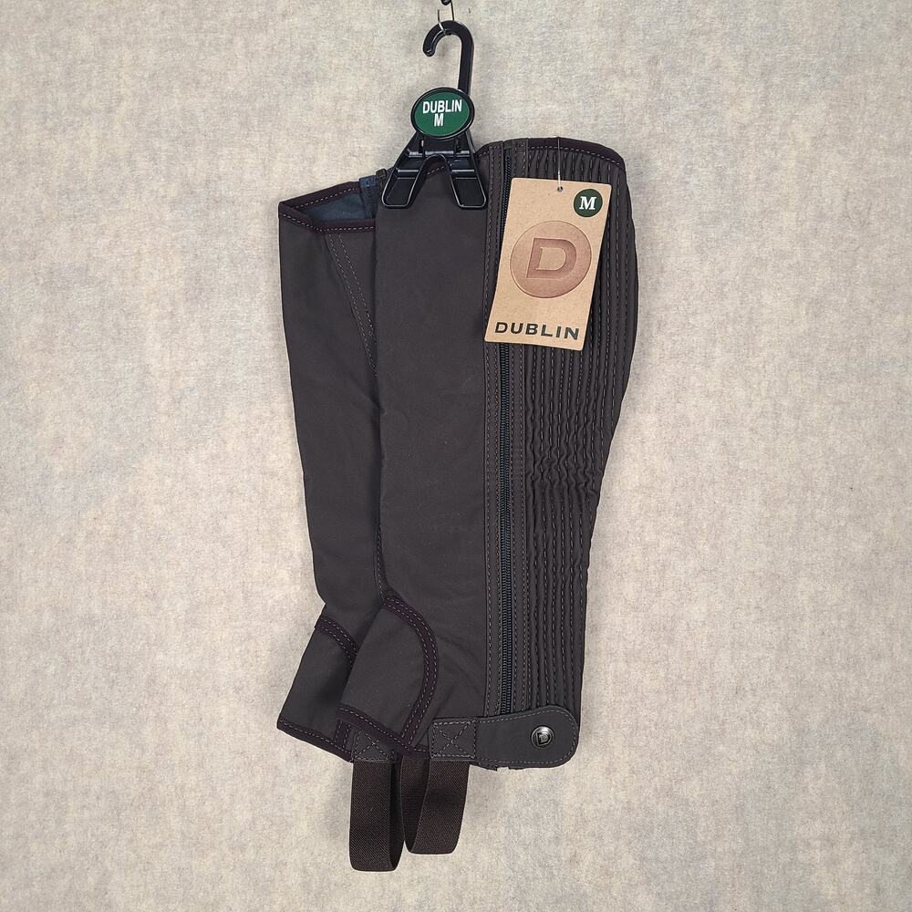 Dublin Easy-Care II Half Chaps Brown Adult Medium full-length YKK zipper